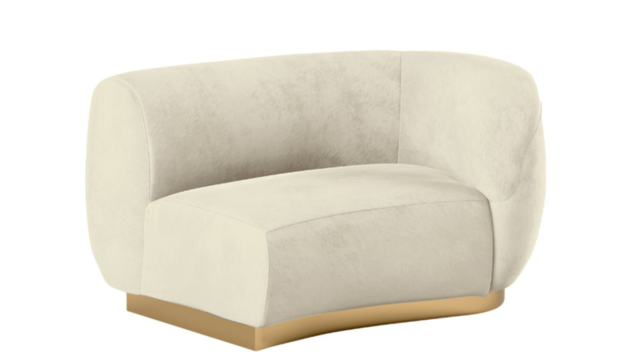 Colette Cascade Left Gold Base – Ivory Velvet