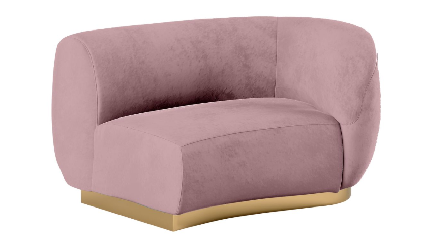 Colette Cascade Left Gold Base – Dusty Rose Velvet