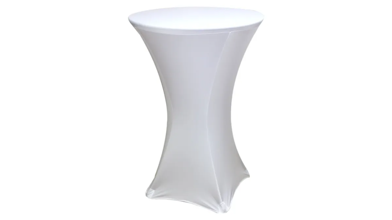 30 Round Cocktail Table 42 High – WHITE SPANDEX Package
