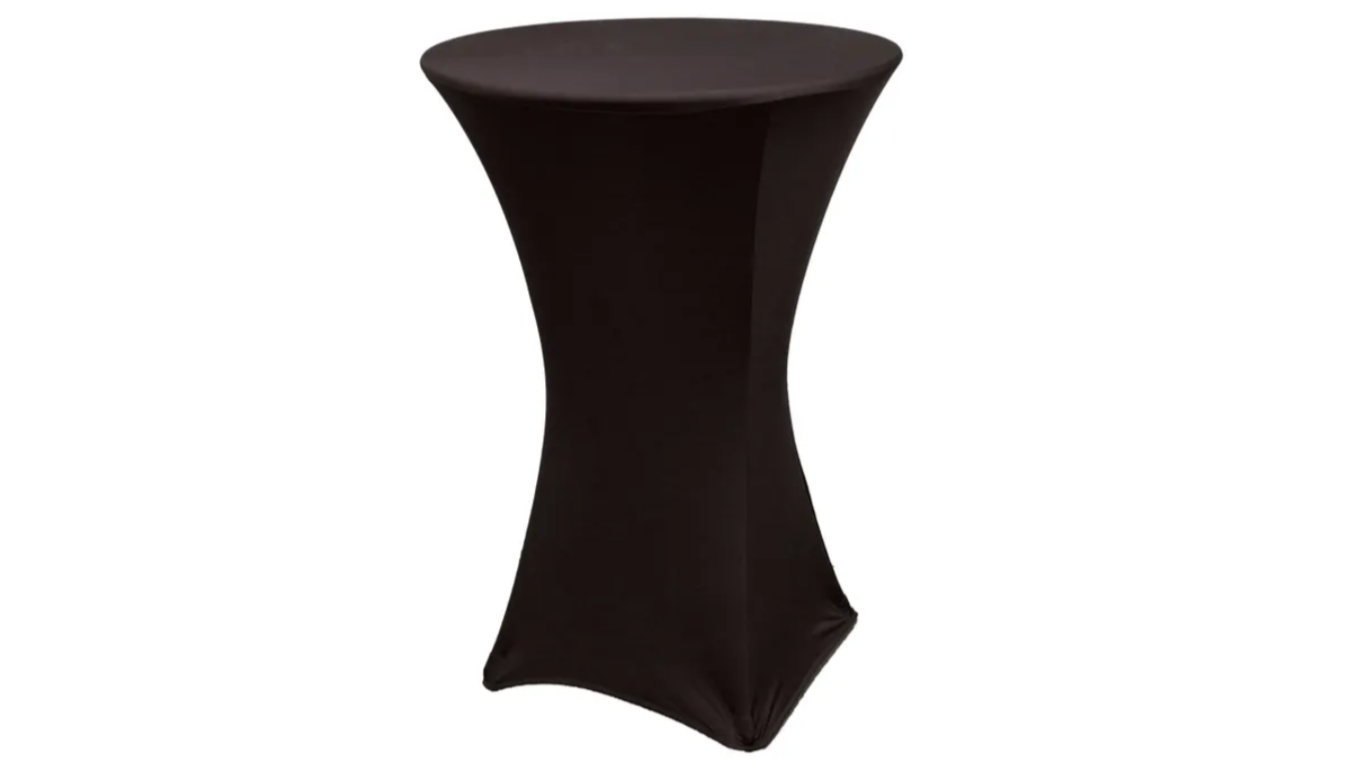 30 Round Cocktail Table 42 High – BLACK SPANDEX Package