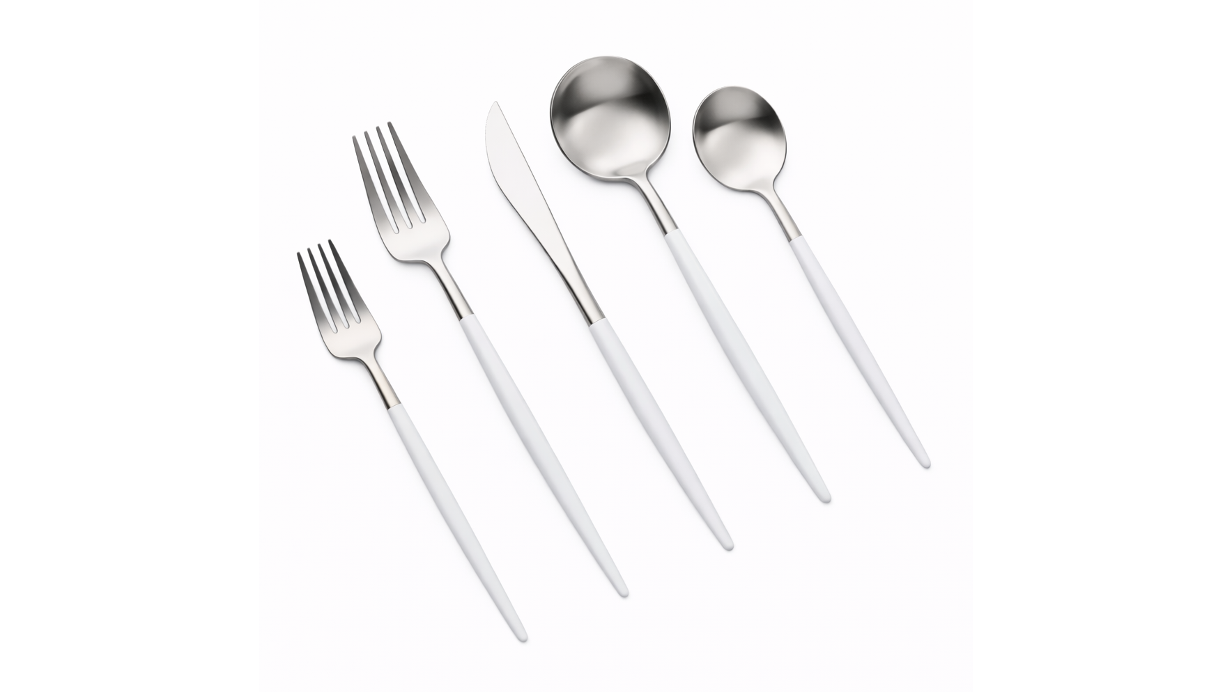Vera SILVER White Handle Tablespoon (Pack of 10)