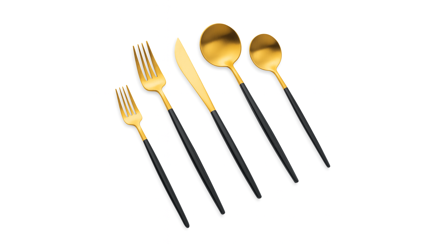 Vera GOLD Black Handle Salad Fork (Pack of 10)