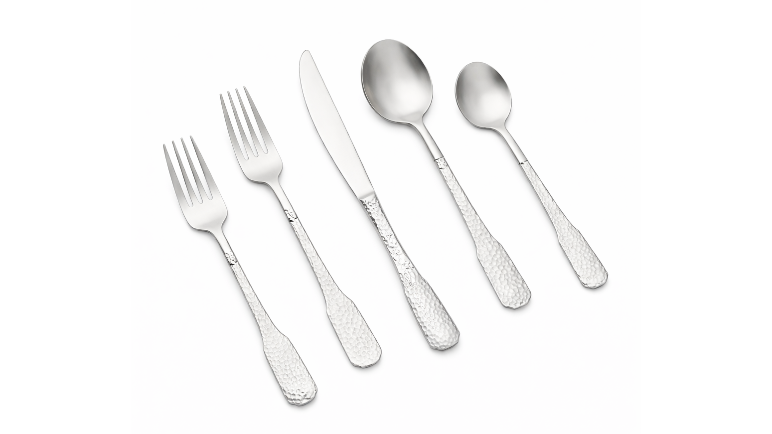 Hammered Silver Salad Fork 18/10 (Pack of 10)