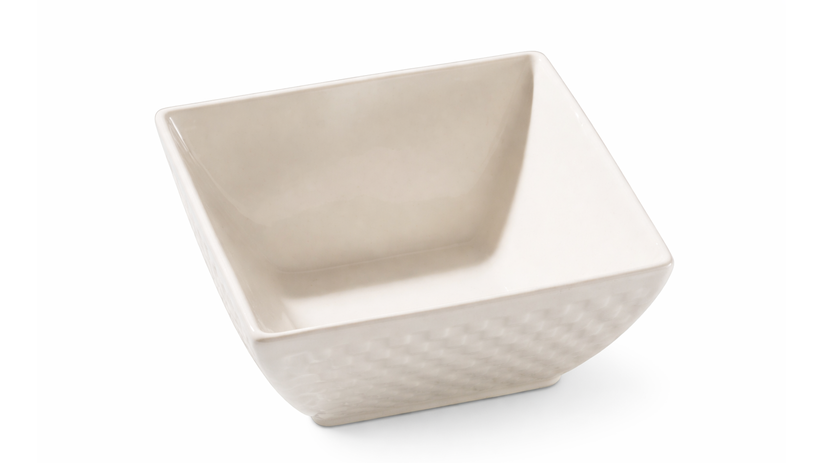 Basketweave WHITE Square Bowl (Pack of 10)