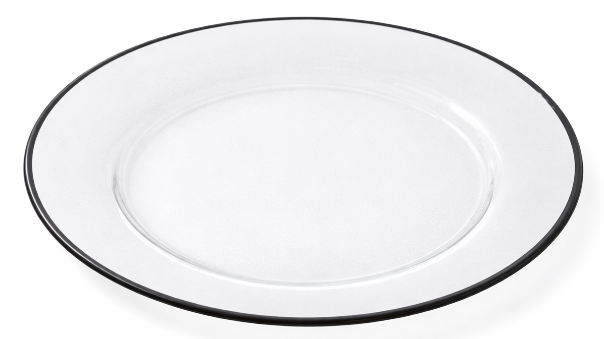 Glass Black Rim Dinner Plate 10″ (Pack of 10)