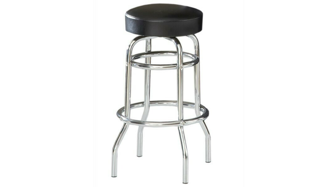 Barstool Chrome Black Cushion