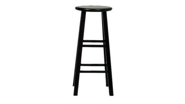 Barstool Wood Backless Black