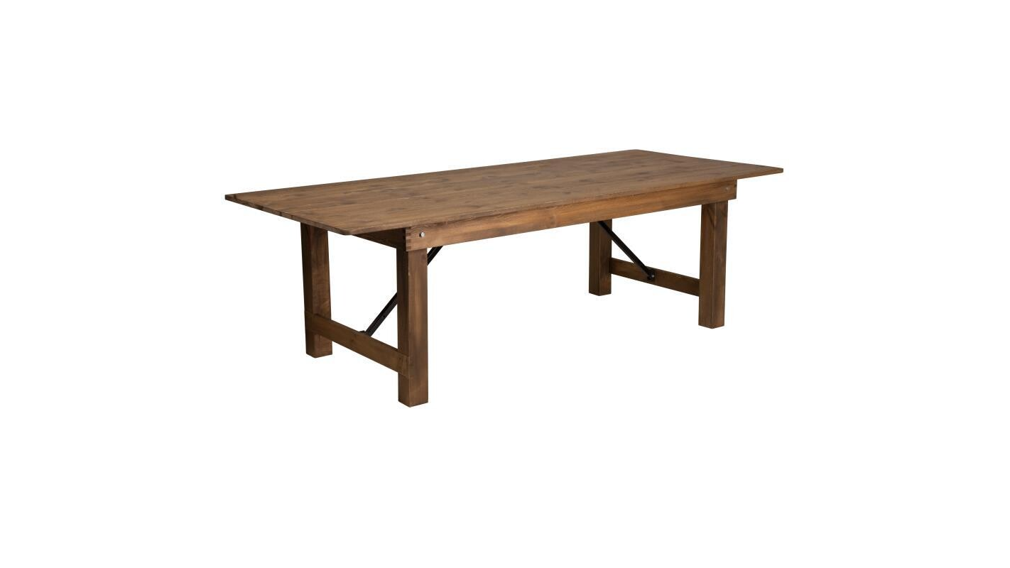 Antique Rustic Solid Pine Farm Table 8′ – DRY AREA NEEDED