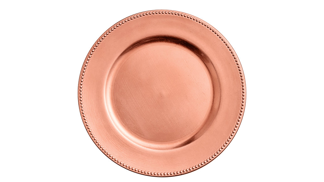 Acrylic Rose Gold Beaded 13″