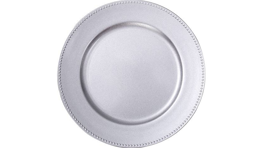 Acrylic Silver Beaded 13″