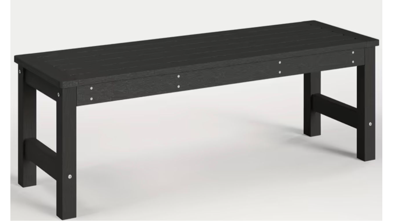 48″ HDPE Black Outdoor Bench