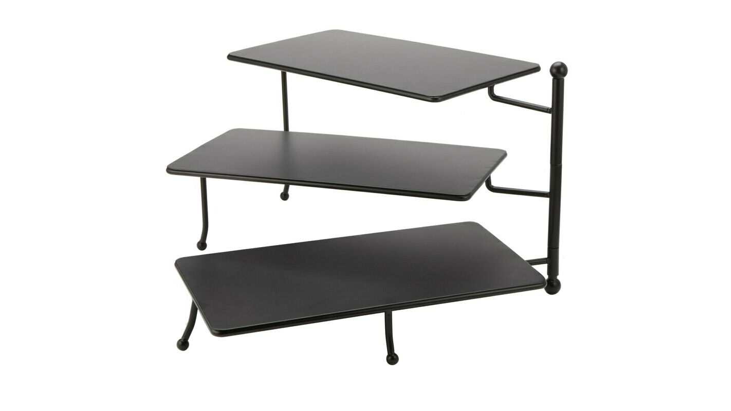 Black Three Tier Foldable 17″