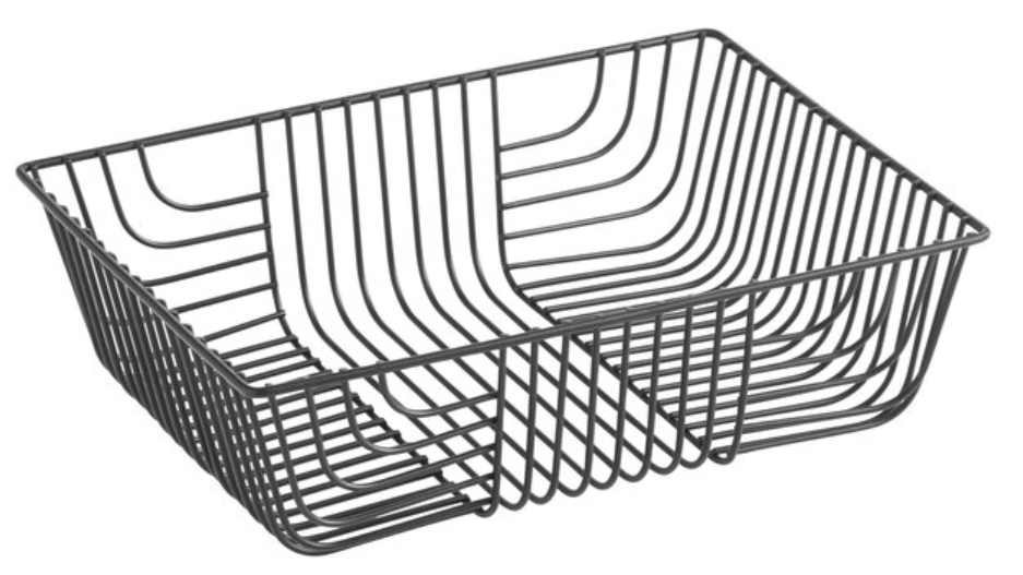 Black Iron Square Basket 12″ x 9″