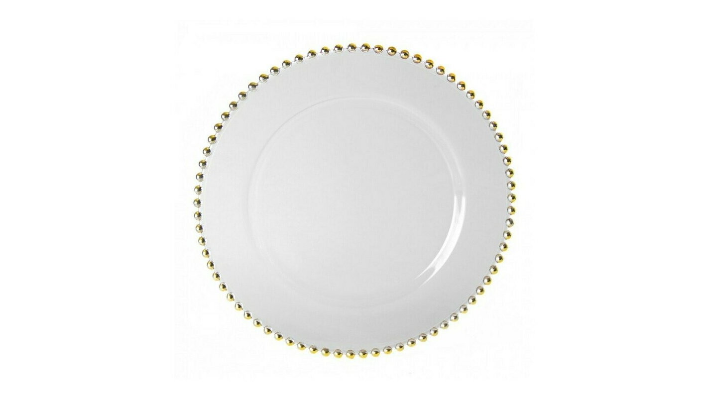 Glass Gold Beaded 13″