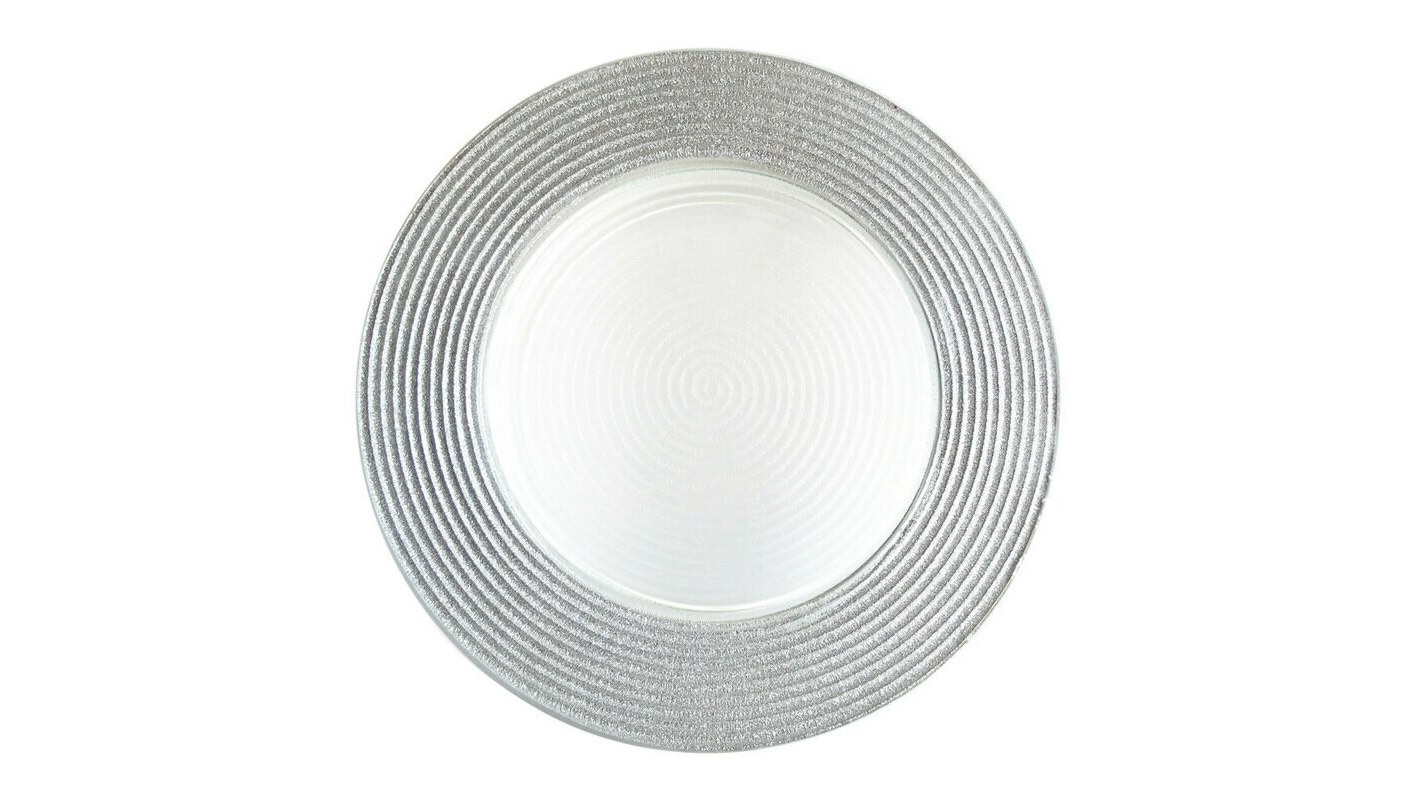 Glass Silver Trim 13″