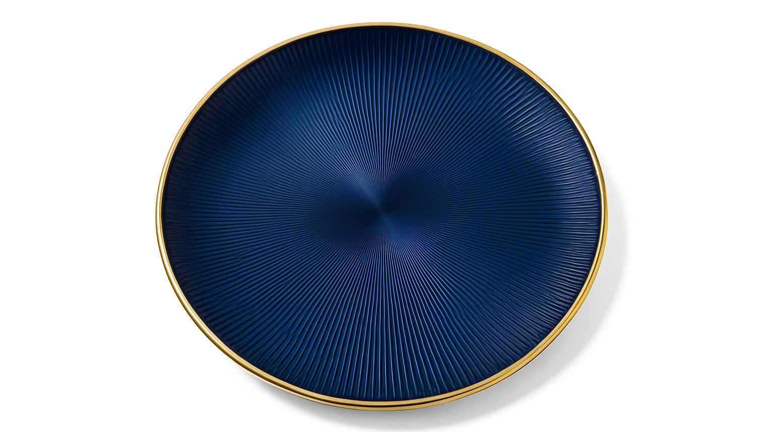 Glass Domo Cobalt Blue with Gold Rim and Lip 13″