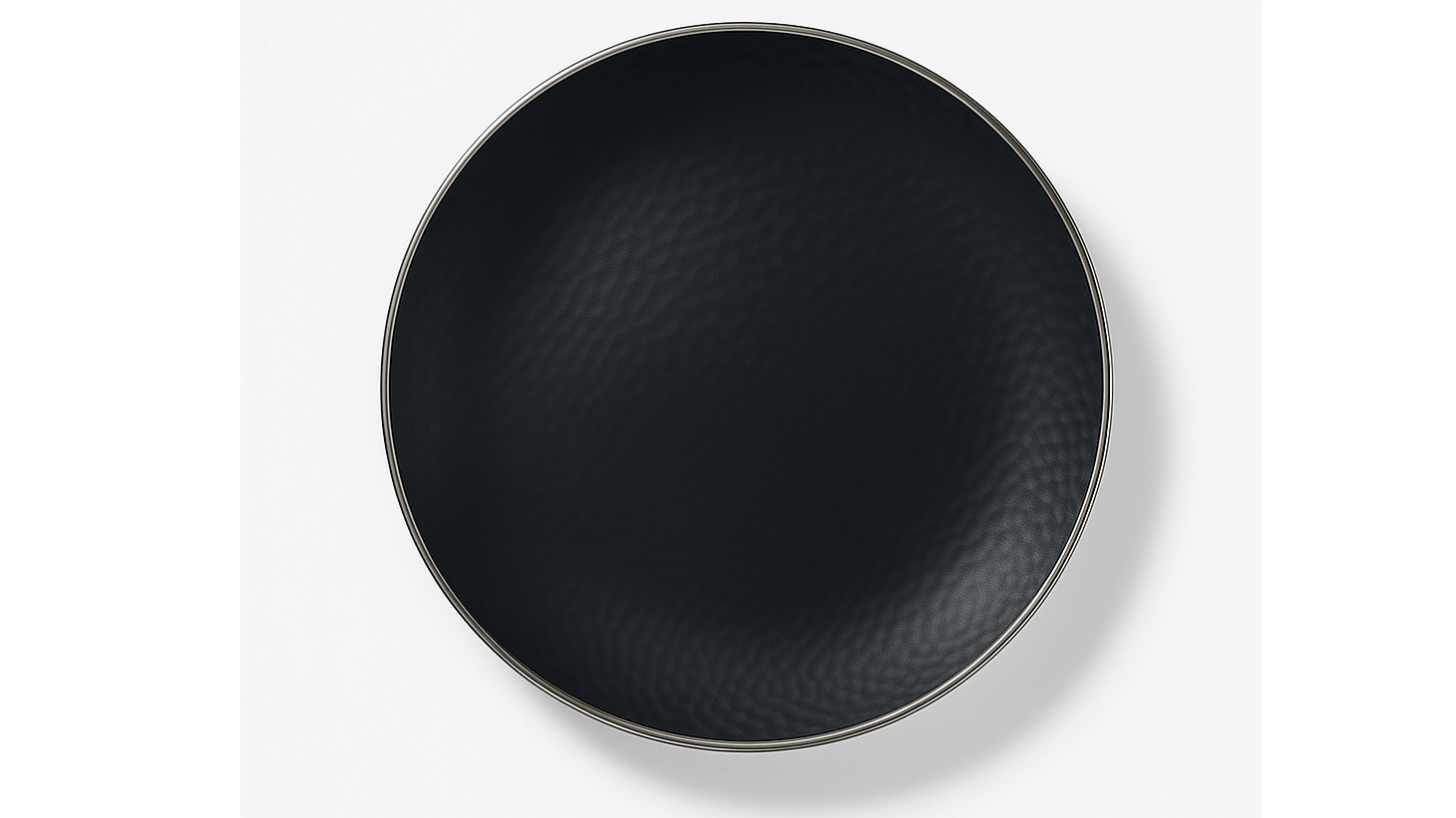 Glass Charger Maple Black with Silver Rim 13″