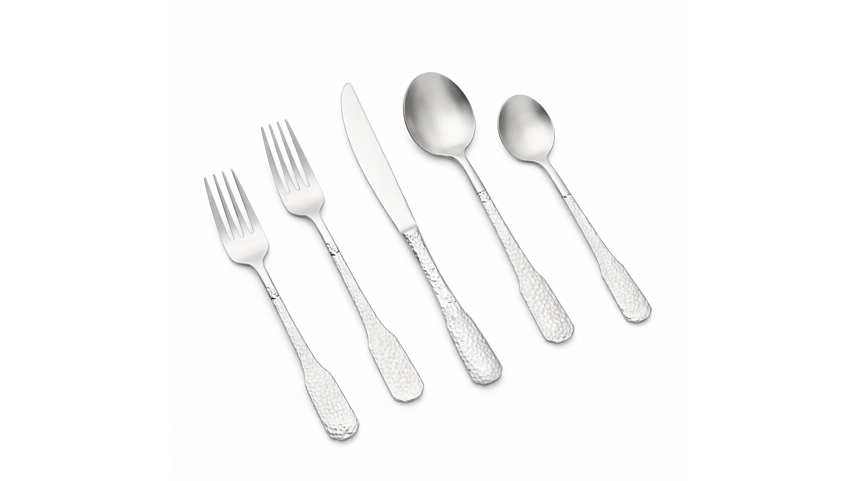 Hammered Silver Teaspoon 18/10 (Pack of 10)