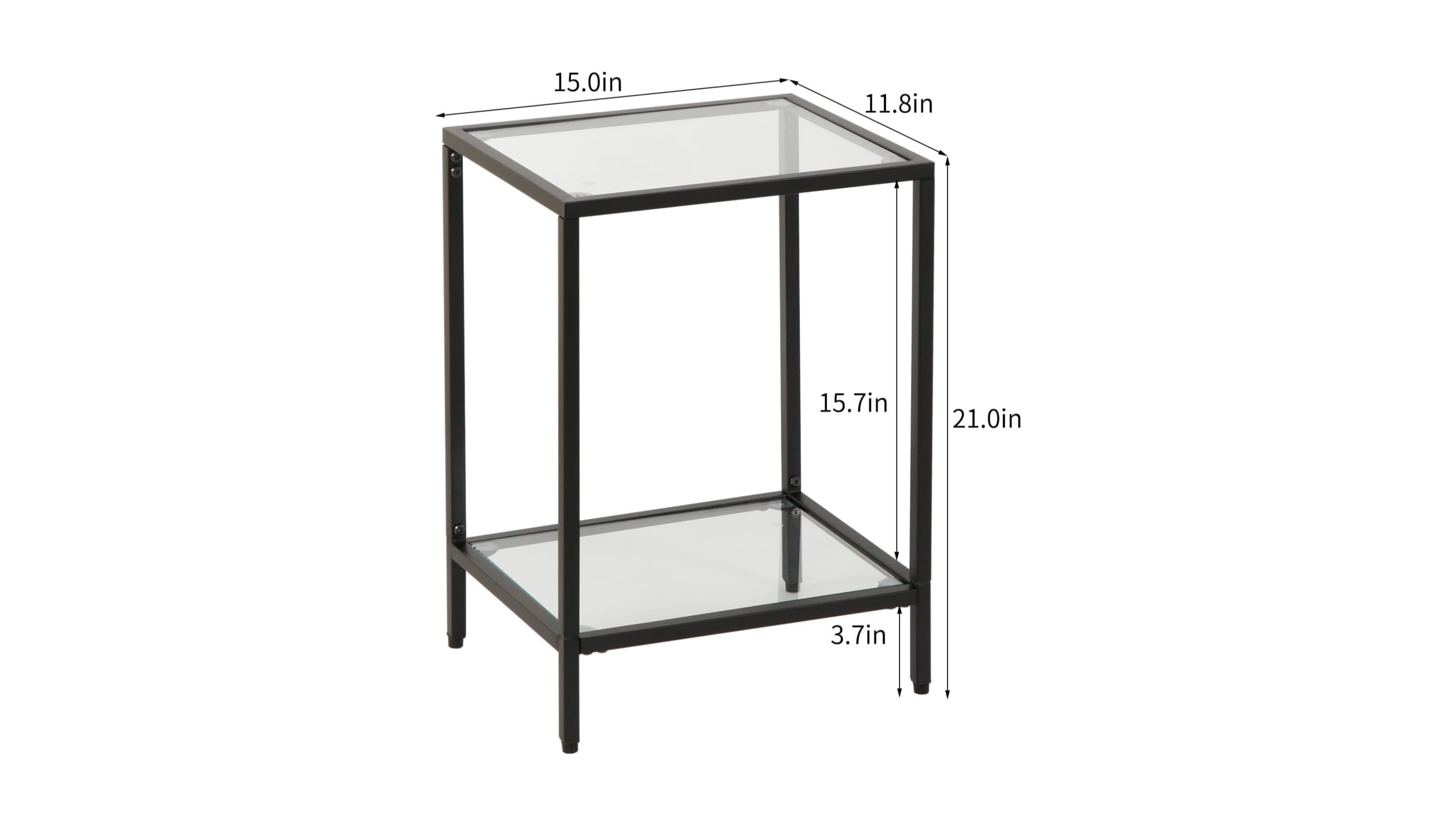 Glass End Table Black Frame