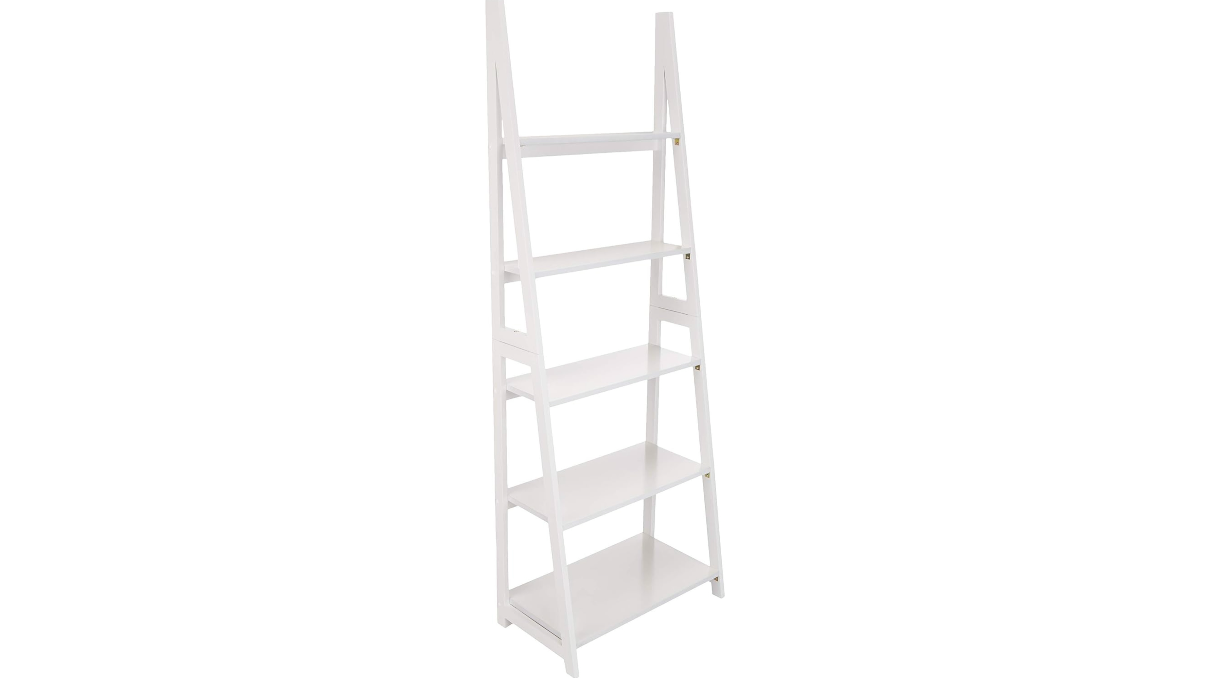 Ladder Bookshelf Display 5 Tier WHITE