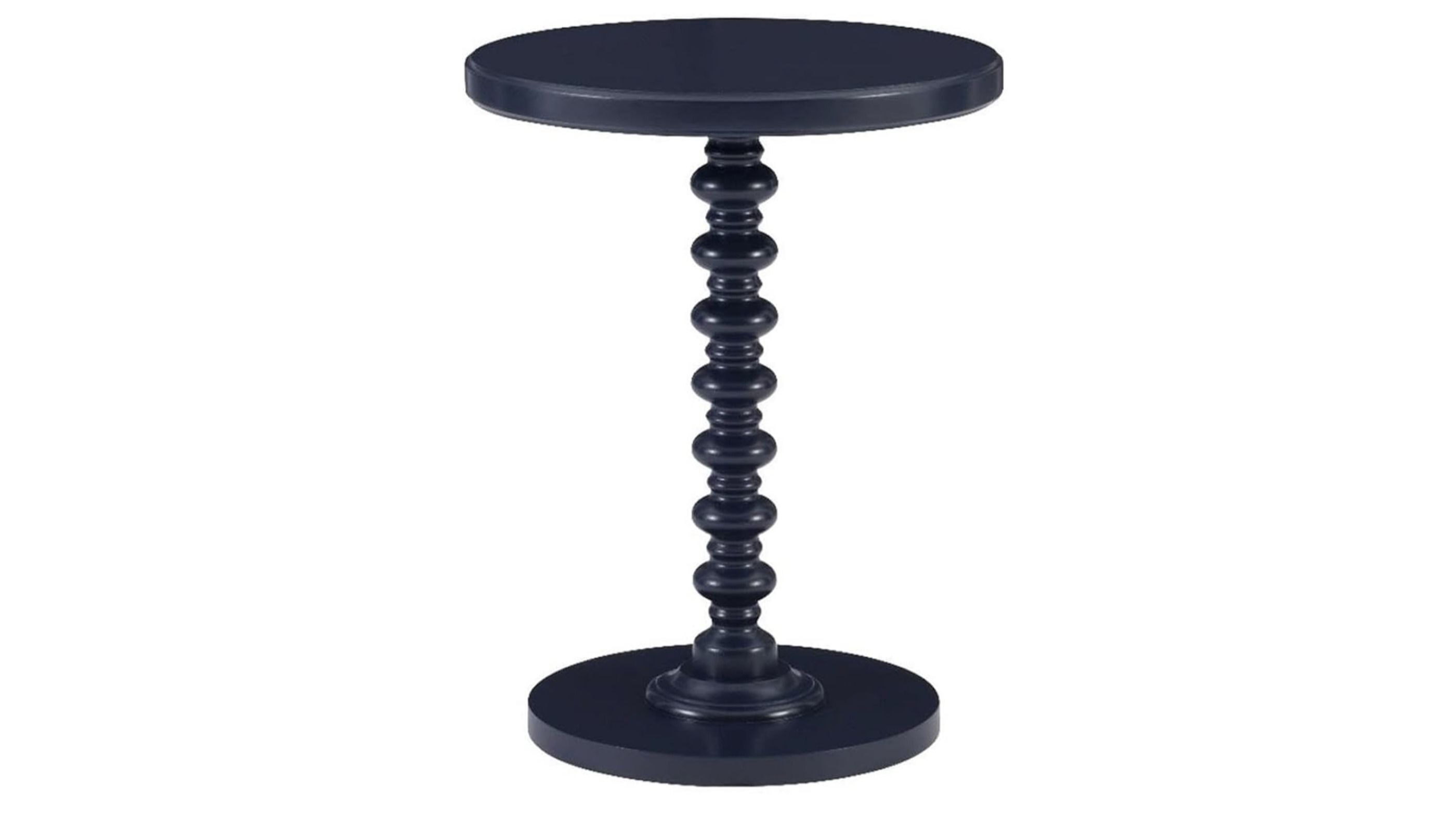 Navy Blue Wood Spindle Side Table