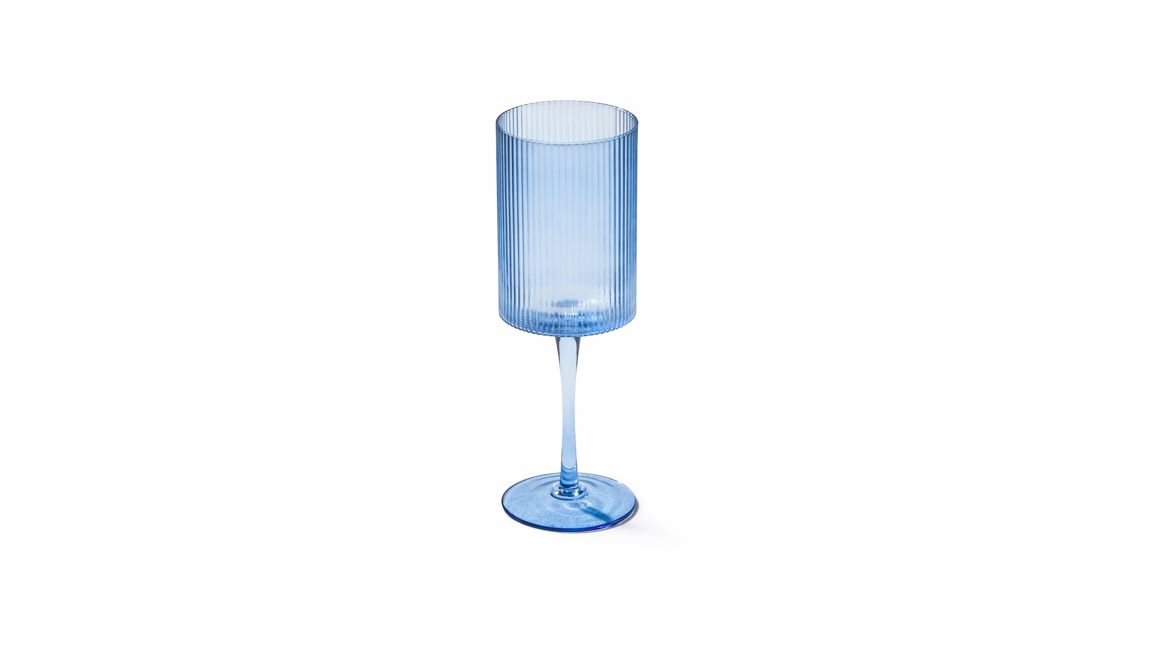 Malibu Ribbed Wine Glass 11 oz. – Blue