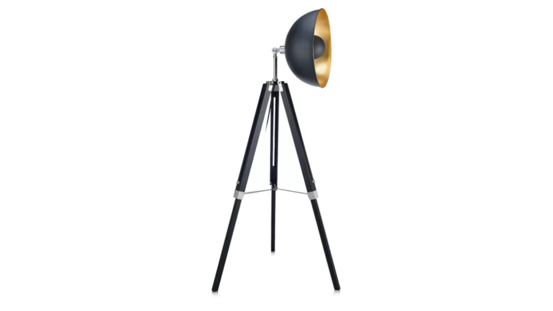 Tripod Floor Lamp Black 63″