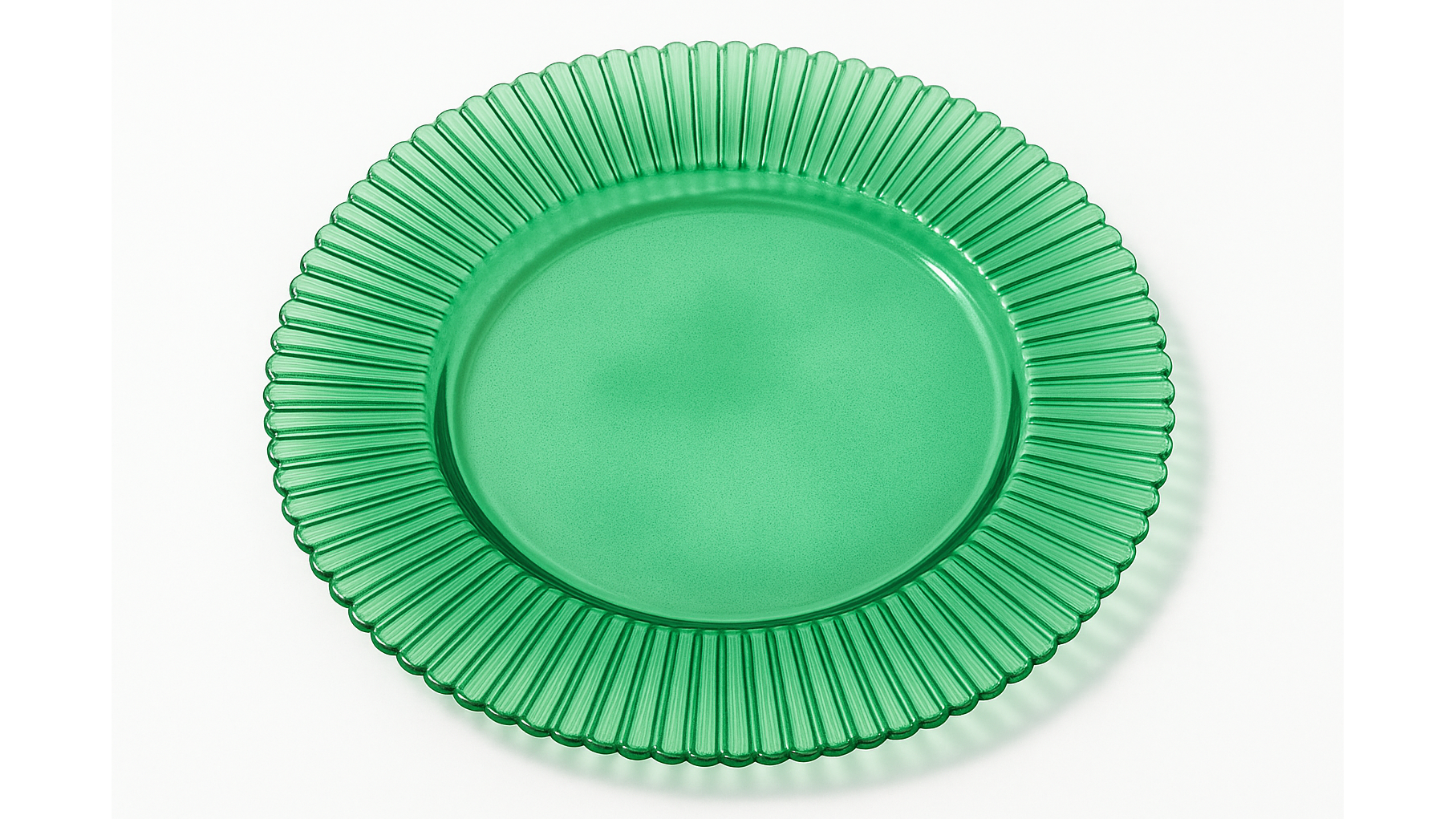 Ribbed Glass Charger Green 13″