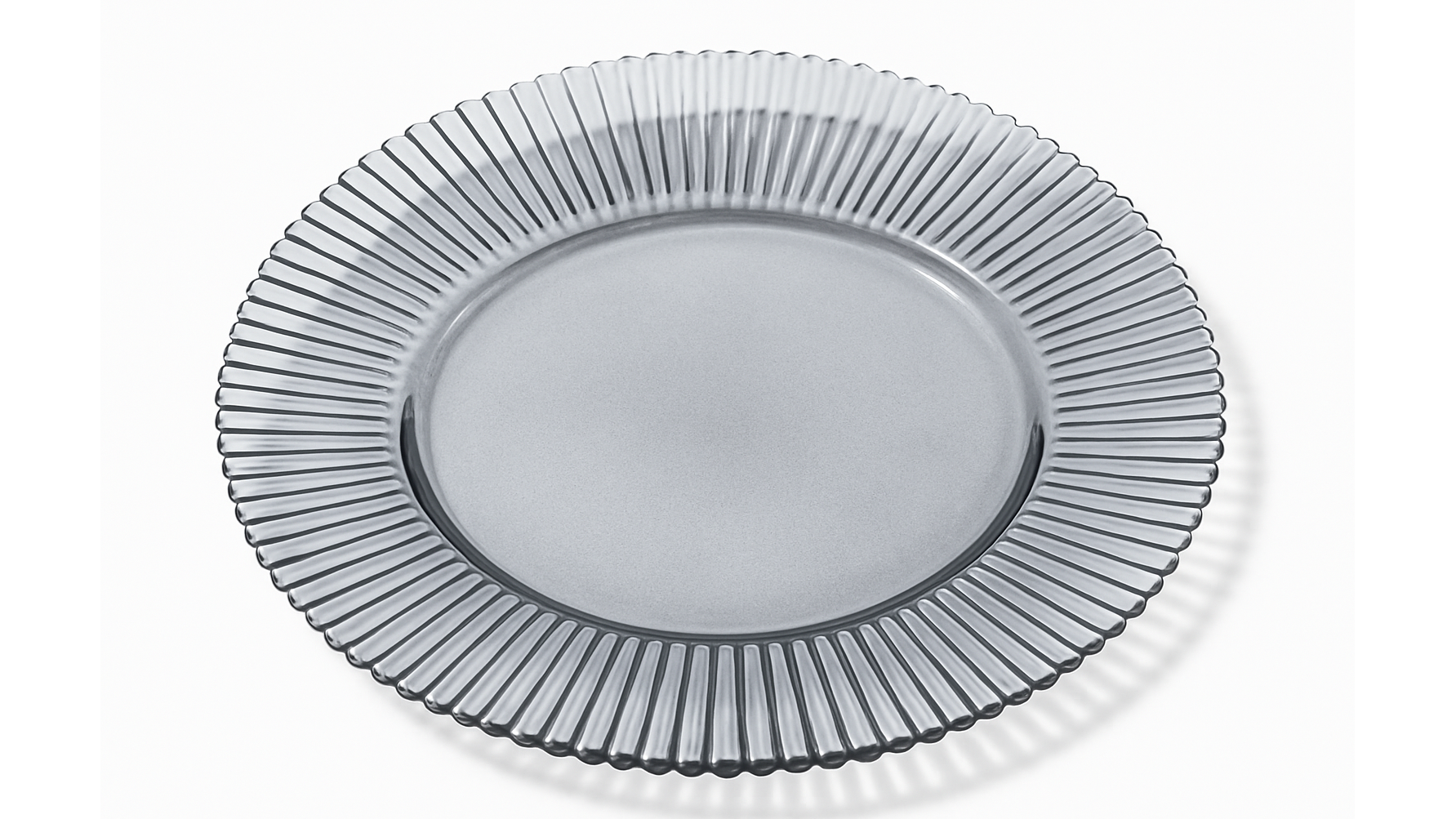 Ribbed Glass Charger Smoked 13″