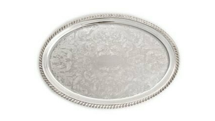 Silver Oval Tray 16″ X 22″