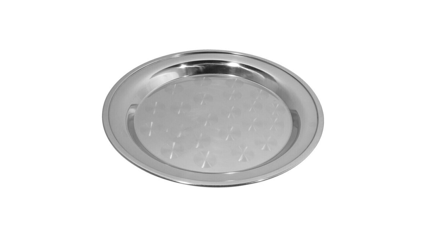 Stainless Swirl Round Tray 14″