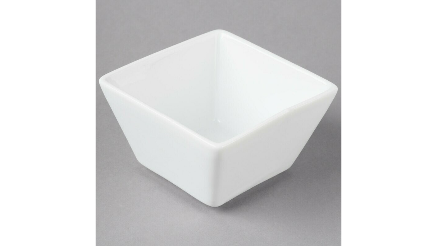 Square Tasting Bowl White 8 Oz.