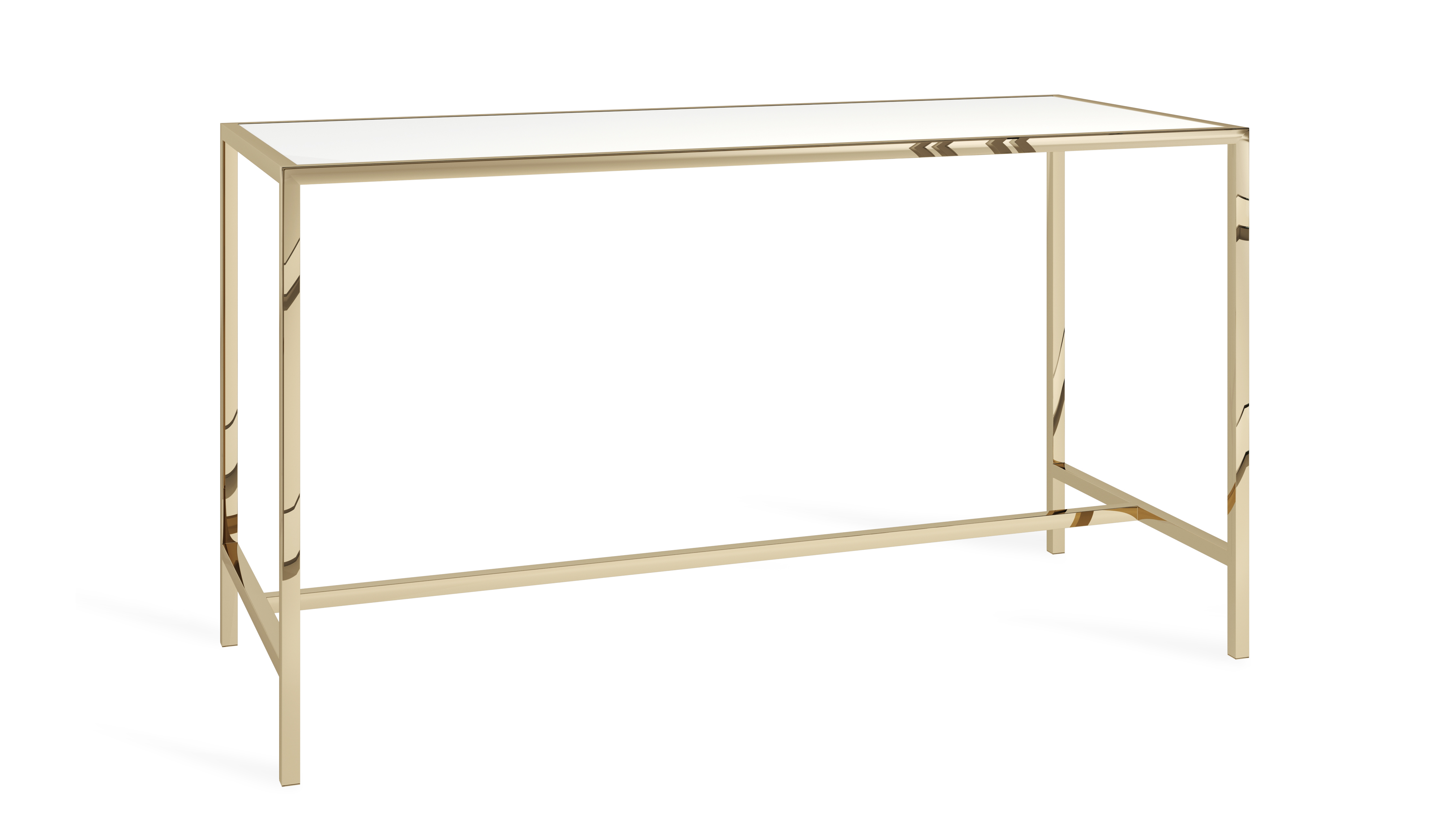 Rivington Table Polished Gold White – 72″L x 30″W x 40″ H