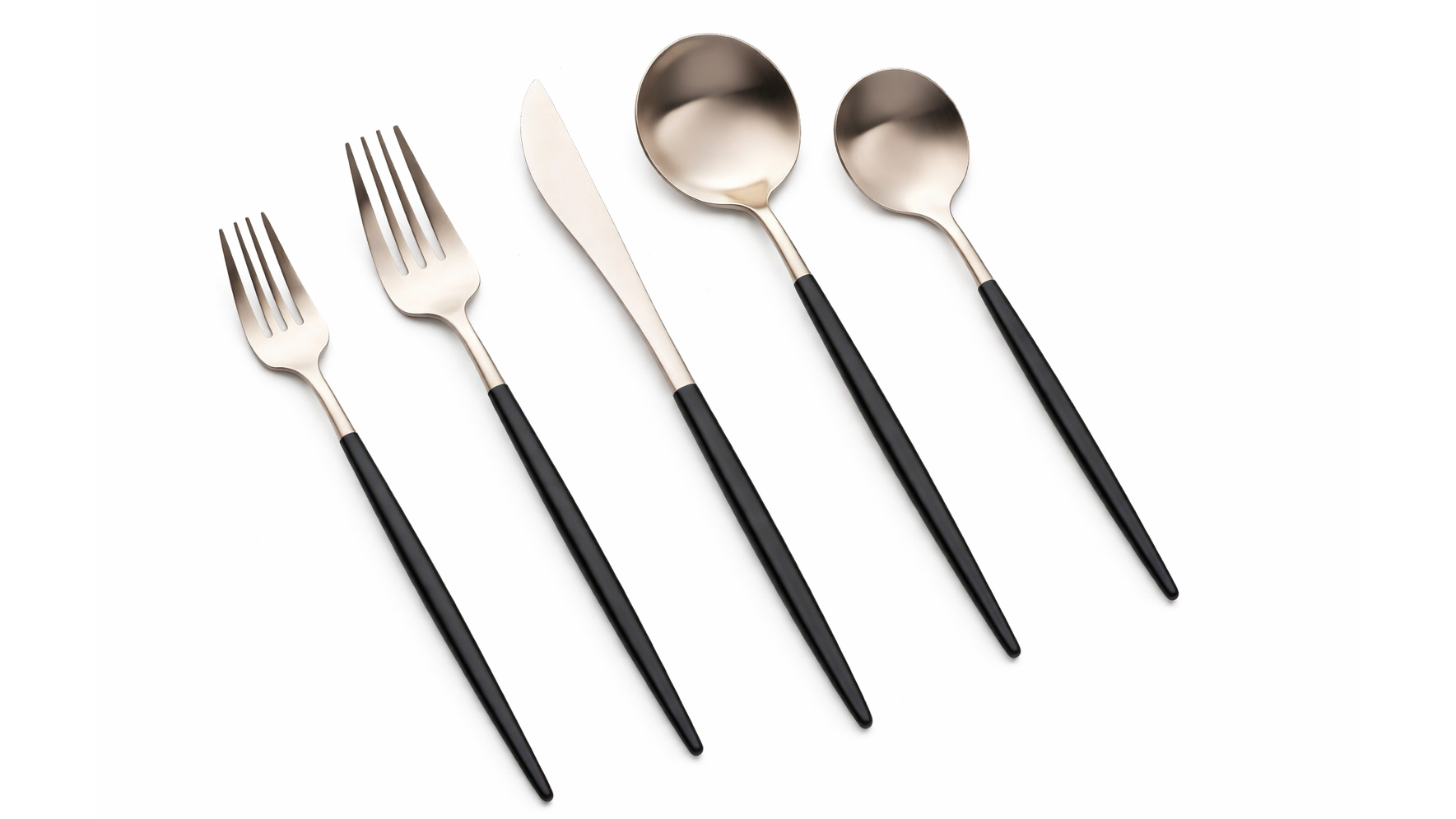 Vera SILVER Black Handle Salad Fork (Pack of 10)