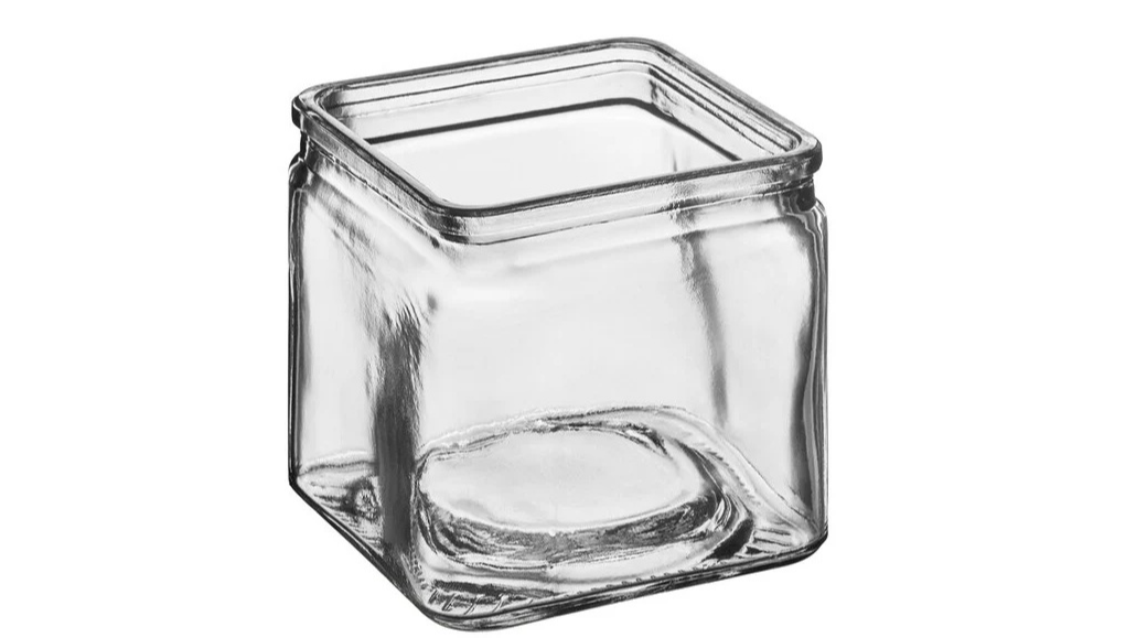 4″ x 4″ Square 26 oz. Clear Glass Storage Bowl