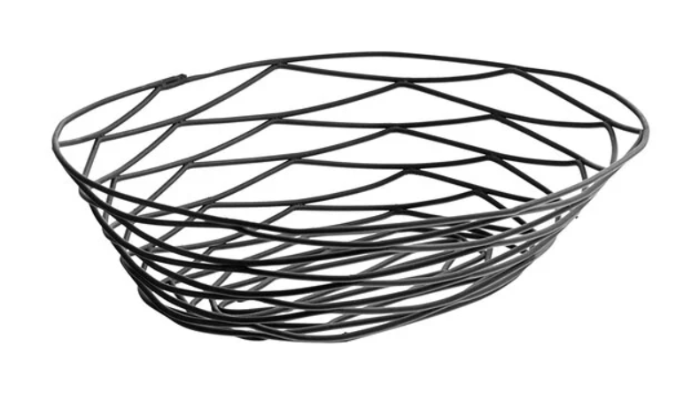 Artisan Oval Black Wire Breadbasket (Mixed 3 Sizes) 9″x6″, 10″x7″ & 12″x9″