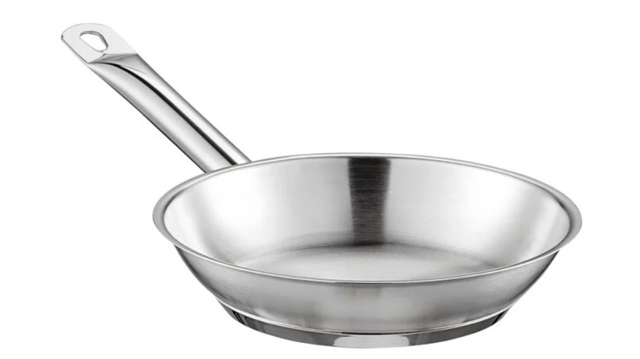 Stainless Steel Fry Pan with Aluminum-Clad Bottom 10″