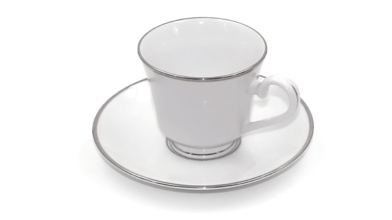 White with Platinum Rim Coffee Cup