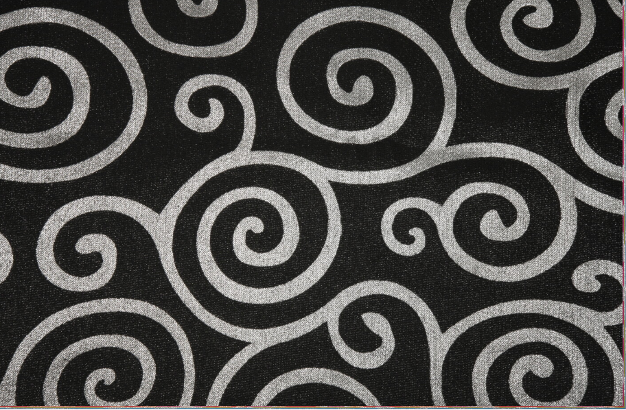Black Metallic Scroll 120″ Round