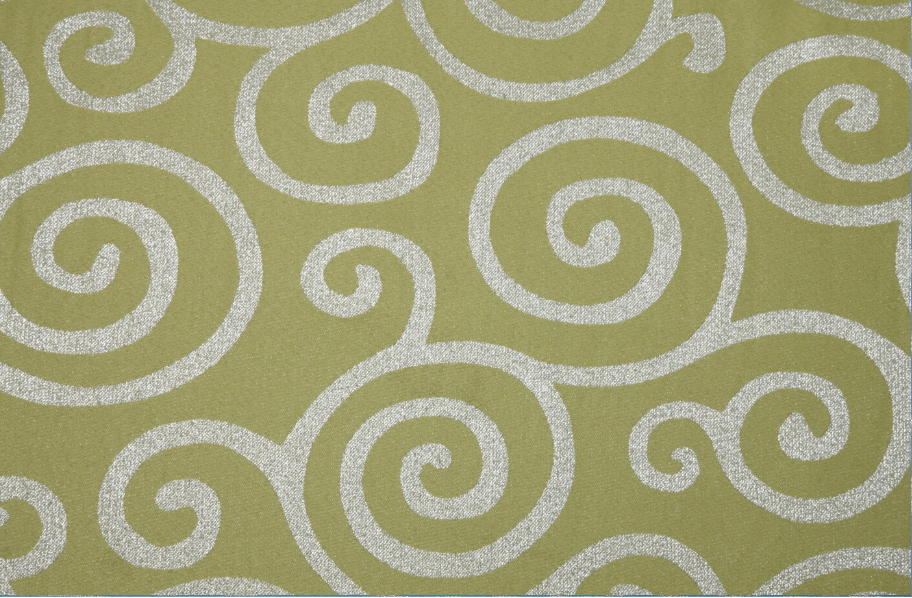 Lime Metallic Scroll Table Runner