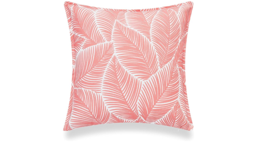 Pink Palm Leaf Accent Pillow