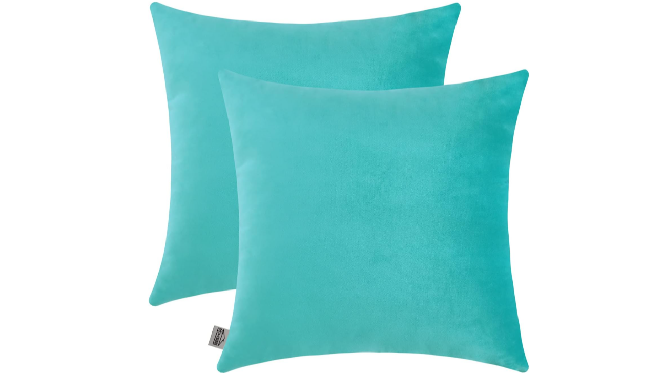 Turquoise Velvet Accent Pillows