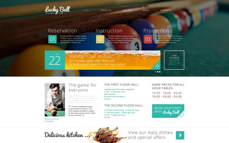 Billiards Drupal Template