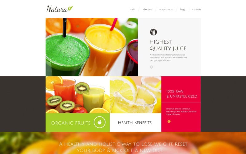 Healthy  Tasty Drink Drupal Template