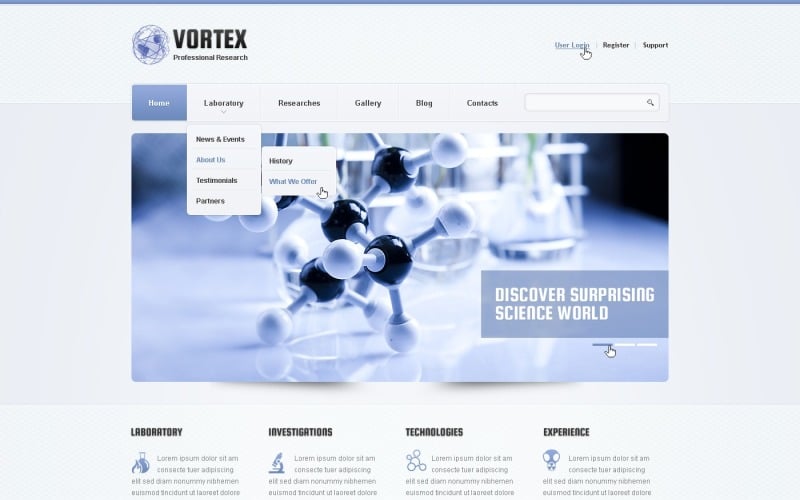Silver Science Lab Drupal Template