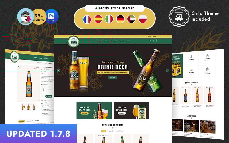 Craft Beer PrestaShop Theme for Online Brewery Store