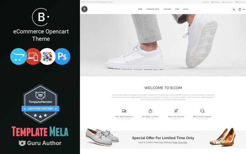 B.Com - Shoes OpenCart Template
