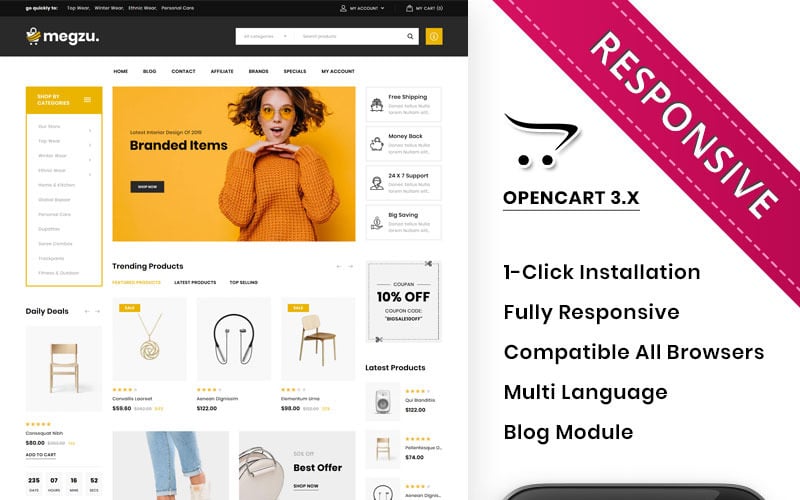 Megzu - The Mega Store Responsive Premium OpenCart Template