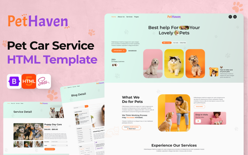 Pet Haven ? Pet Care Services,  Pet Shop HTML 5 Website Template