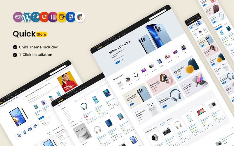 Quickstore ? Electronics and Mega Shop Multipurpose Elementor WooCommerce Store